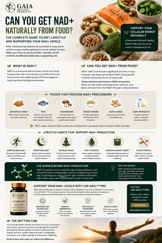 Can You Get NAD+ Naturally From Food? A Complete Guide to Diet and Healthy NAD+ Levels (UK Guide 2026)